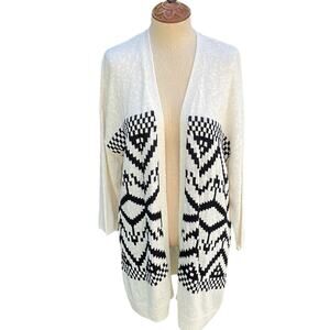 NWT Two by Vince Camuto Aztec Tribal Print Open Front Cardigan Petite Large